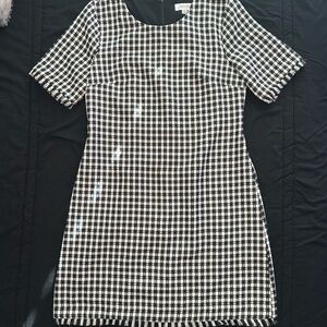Chic Black and White Checkered Dress